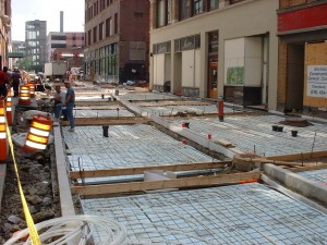 Construction of East Fourth in Cleveland