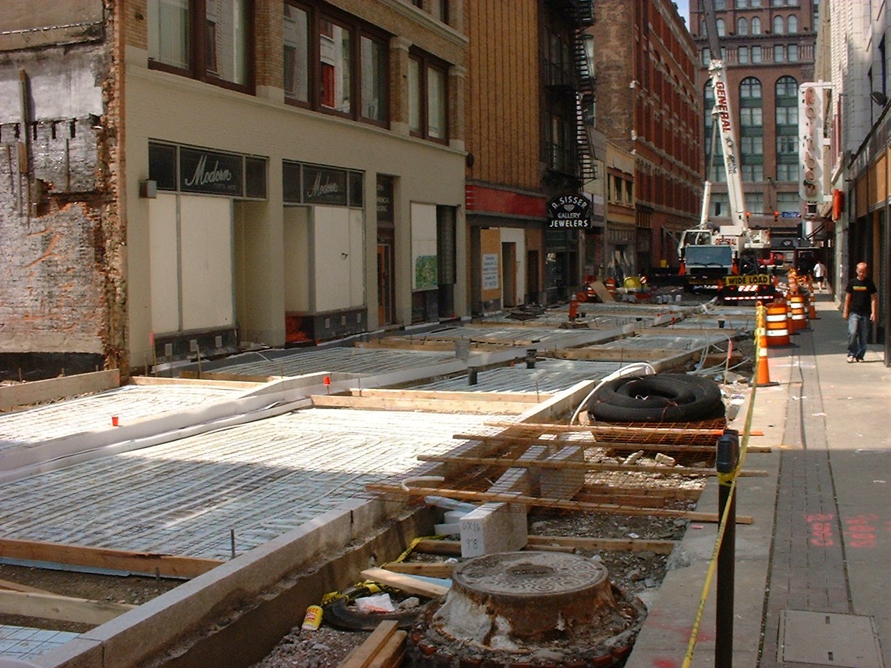 Construction of East Fourth in Cleveland